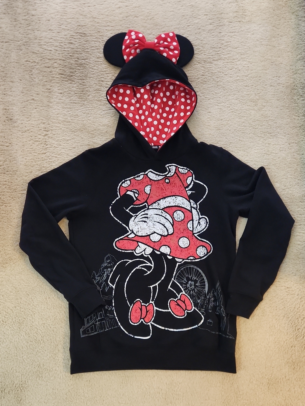 Disney Parks Minnie Mouse Pullover Costume Sweatshirt Hoodie Size Medium